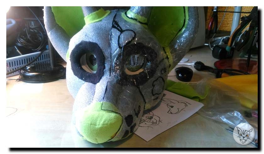 fursuit head during the manufacturing process