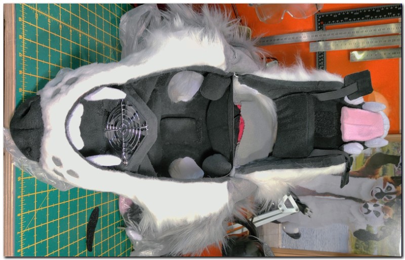 Mask of fursuit in the open position #Kaida Wolf fursuit_project-fursuit #furr_club #fursuit