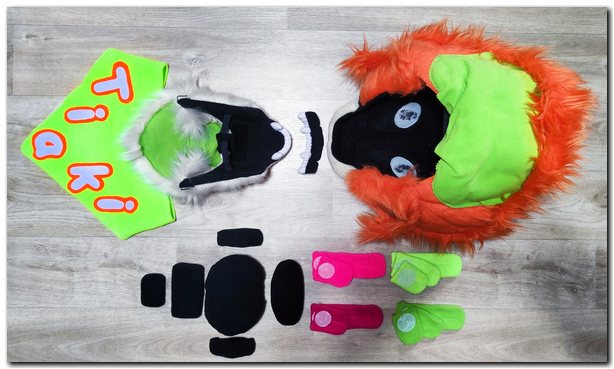 Mask of fursuit completely disassembled #Tiger fursuit_project-fursuit #furr_club #fursuit