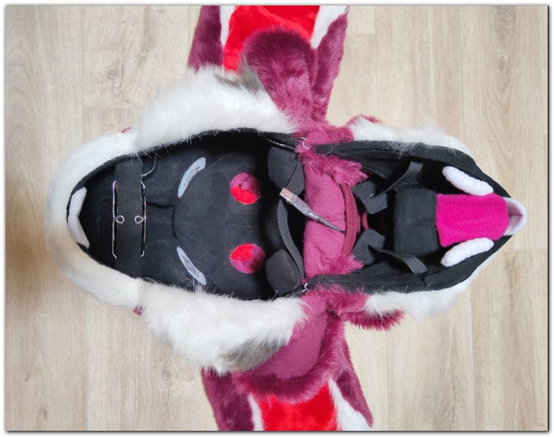 Mask of fursuit in the open position #Cherry Hare fursuit_project-fursuit #furr_club #fursuit