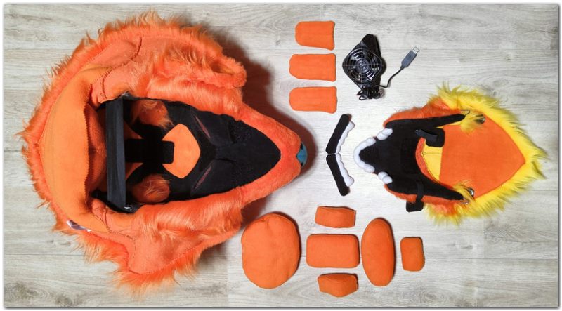Mask of fursuit completely disassembled #Fox fursuit_project-fursuit #furr_club #fursuit