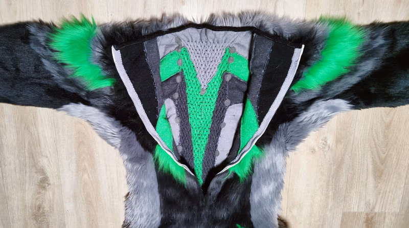 Photos of the costume elements inside.